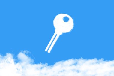 key cloud shaped on blue sky