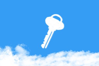 key cloud shaped on blue sky