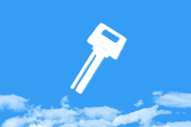 key cloud shaped on blue sky