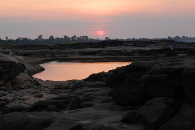sunrise stone mountain at Sam Phan Bok ,Grand canyon of Thailand