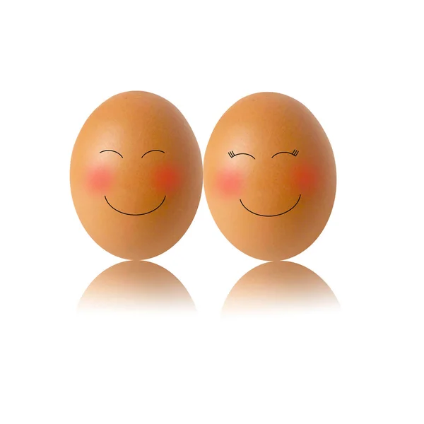 Happy Valentines Day Couple Egg Love Concept White Background — Stock Photo, Image