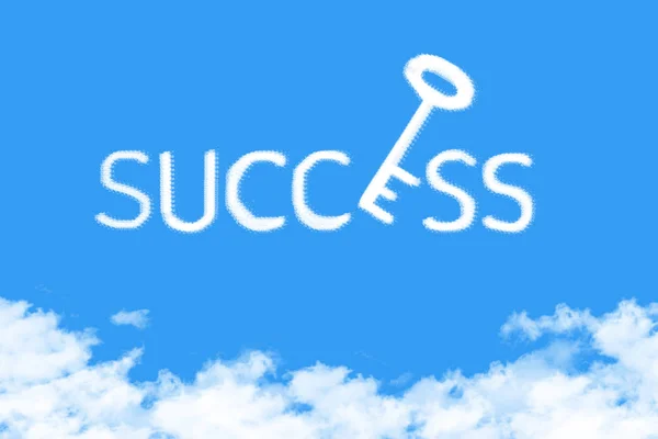 key to success shape clouds , business concept on blue sky