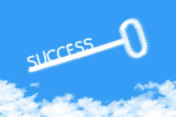 Key Success Shape Clouds Business Concept Blue Sky — Stock Photo, Image