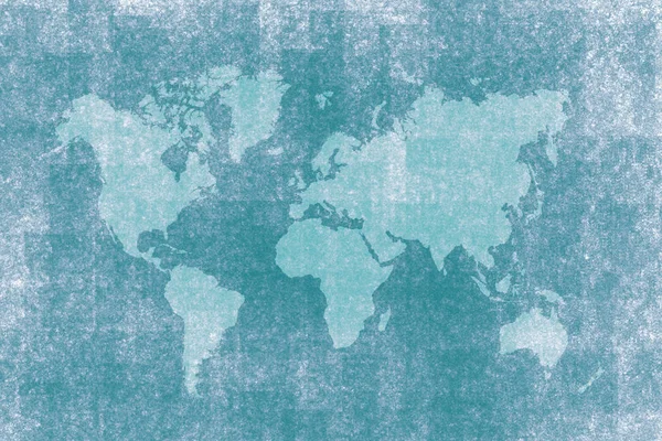 Viejo Mapa Azul Del Mundo Fondo Vintage — Foto de Stock