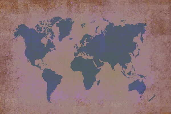 Old Blue Map World Vintage Background — Stock fotografie