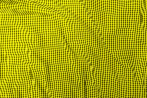 Yellow Classic Checkered Tablecloth Texture — Stock Photo, Image