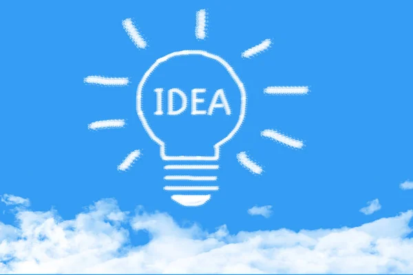 Think Bulb Cloud Shaped Blue Sky — Stock Photo, Image