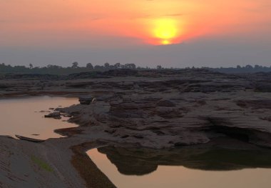 sunrise stone mountain at Sam Phan Bok ,Grand canyon of Thailand