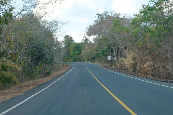 Curve Asphalt Road View — Stock Photo, Image