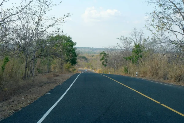 Curva Asfalto Vista Strada — Foto Stock