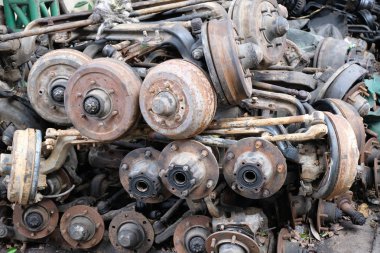 Eski araba motor parçası, grunge ve paslı makine