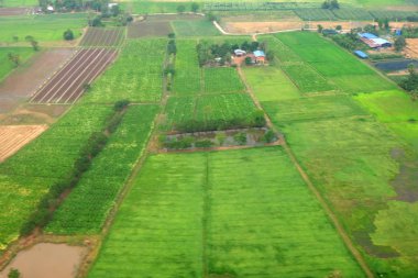 üstten görünüm alanı yollar ve şehir, uçaktan, Tayland hava fotoğraf