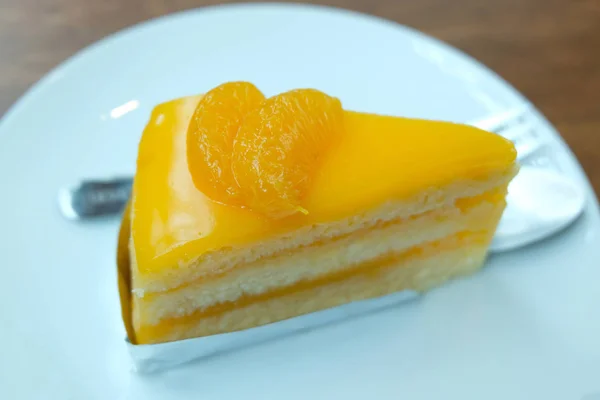 Orangenkuchen Aus Nächster Nähe — Stockfoto