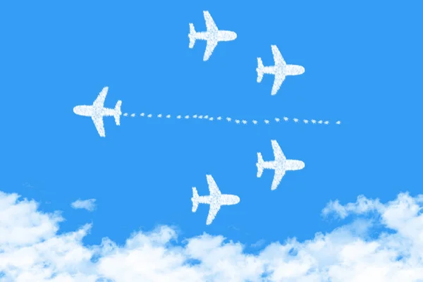 Flugzeugform Wolken Die Die Richtung Wechseln Neue Ideen Andere Geschäftskonzepte — Stockfoto