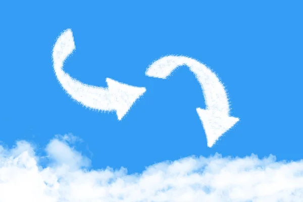 Right arrow is a cloud shape — Stock Photo, Image