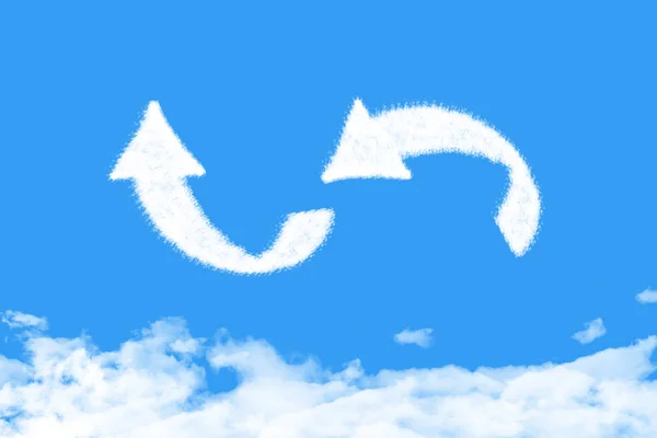 left arrow is a cloud shape