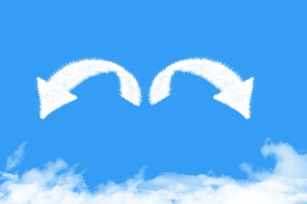Pfeil links und rechts ist eine Wolkenform — Stockfoto