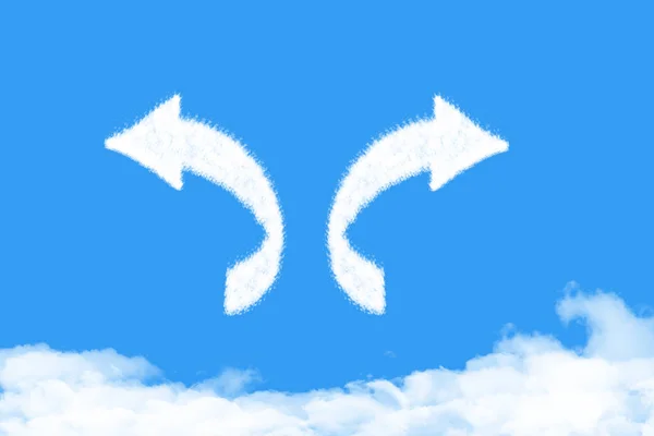 Bal és jobb nyíl egy felhő alakú — Stock Fotó