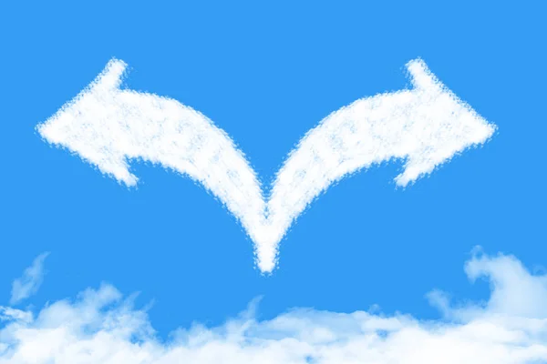 Left and right arrow is a cloud shape — Stock Photo, Image