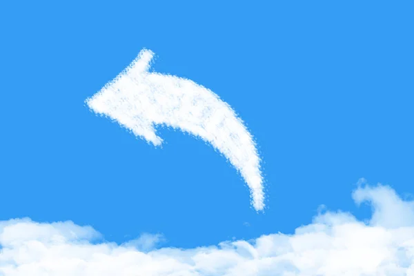 Left arrow is a cloud shape — Stock Photo, Image