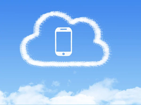 Ιδέα υπολογιστικού νέφους. κινητό τηλέφωνο σύννεφο σχήμα — Φωτογραφία Αρχείου