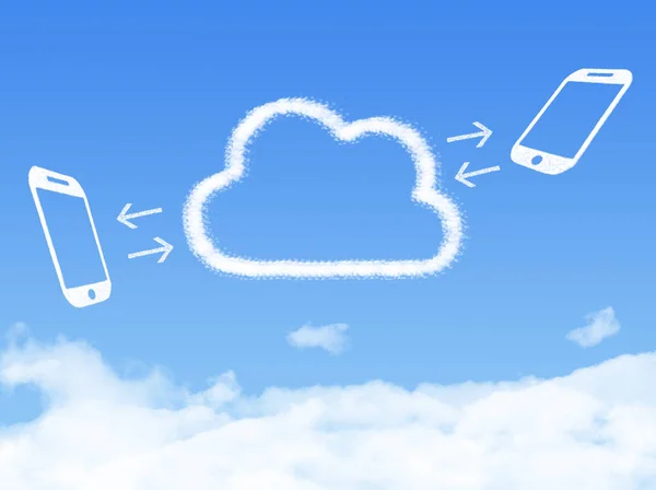 Cloud Computing Concept.mobile phone connection cloud shape