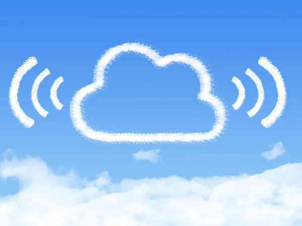Cloud Πληροφορική concept. σύνδεση Wi-Fi σχήμα σύννεφο — Φωτογραφία Αρχείου