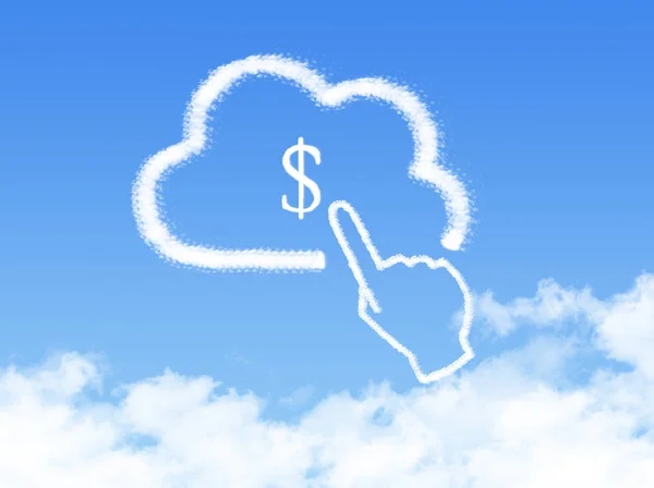 Cloud Computing Concept.finger haga clic en forma de nube dólar —  Fotos de Stock