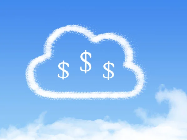 Cloud-Computing-Konzept. Geld verdienen Wolkenform — Stockfoto