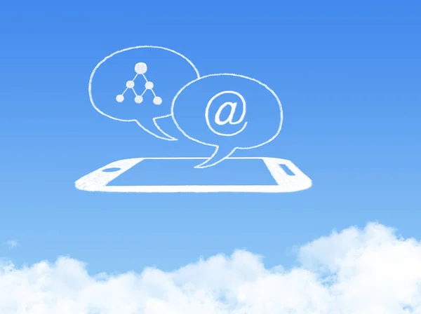 Cloud Computing Concept.mobile phone internet cloud shape — Stock Photo, Image