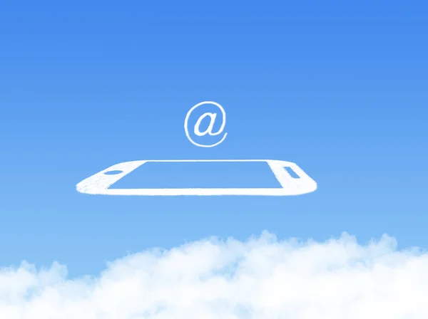 Cloud Computing Concept.mobile phone email cloud shape — Stock Photo, Image