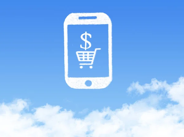 Cloud Computing Concept.mobile phone shopping cart cloud shape