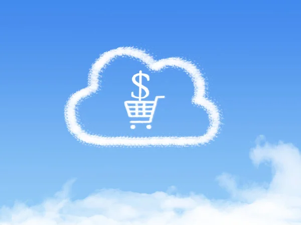 Cloud Computing-Konzept.Einkaufswagen Wolkenform — Stockfoto