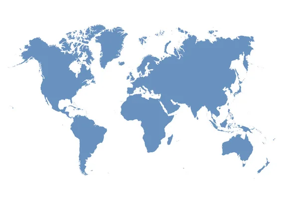 Blue map of the world on white background — Stock Photo, Image