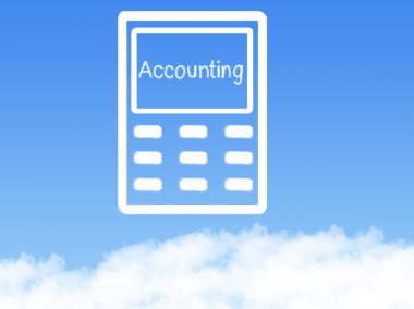 mavi gökyüzünde muhasebe hesap makinesi bulut şekli