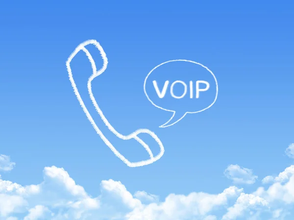VOIP Forma de nube de teléfono en red en el cielo azul —  Fotos de Stock