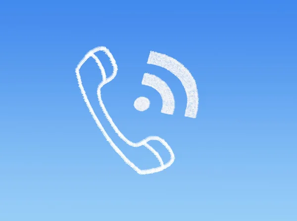 Wifi telefon oblačnost tvar na modré obloze — Stock fotografie