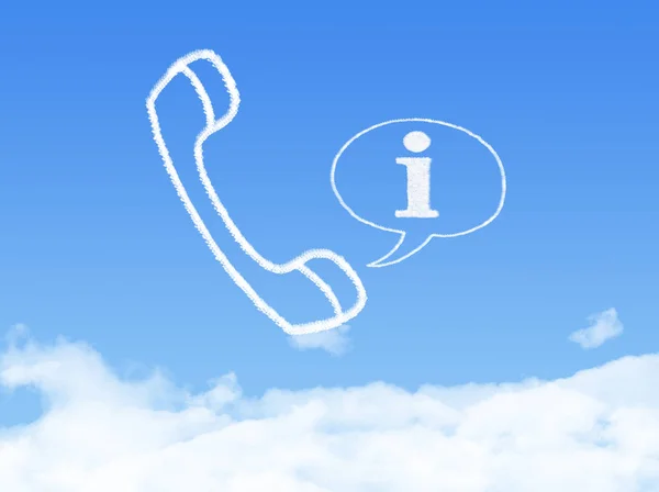 Nube de teléfono de infomación sobre fondo azul —  Fotos de Stock