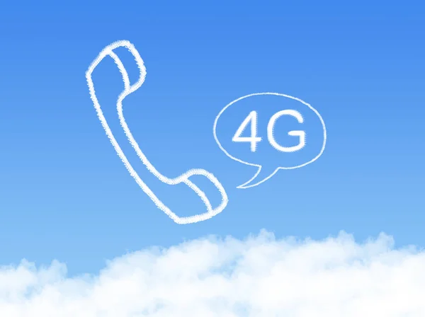 Forma de nuvem de telefone 4G no céu azul — Fotografia de Stock