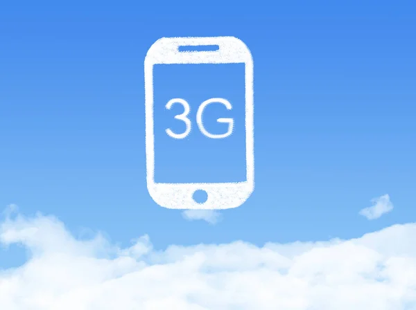 3G forma de nuvem de telefone celular no céu azul — Fotografia de Stock