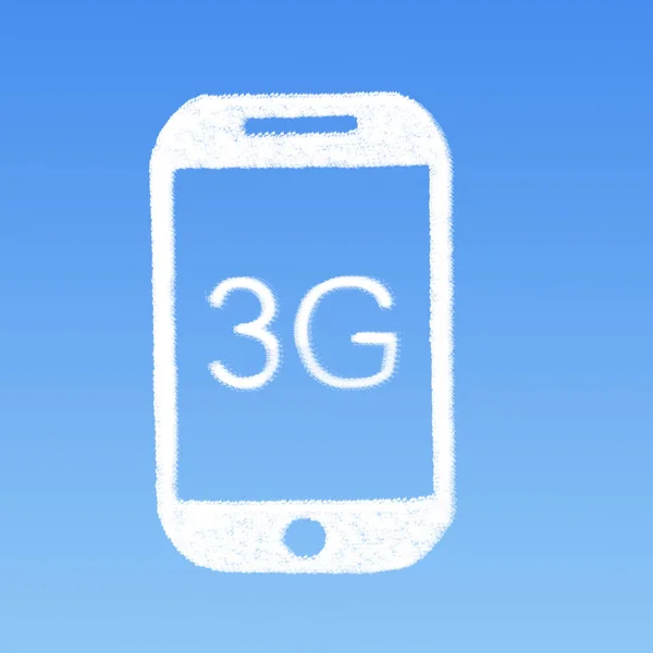 รูปแบบเมฆโทรศัพท์มือถือ 3G บนท้องฟ้าสีฟ้า — ภาพถ่ายสต็อก