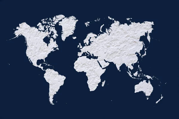 Παγκόσμιος χάρτης σε λευκό φόντο τοίχου — Φωτογραφία Αρχείου