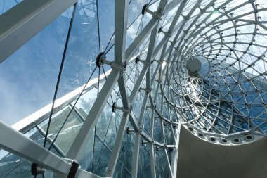 Bangkok, Tayland - 3 Haziran 2018: cam kubbe Chong Bangkok'un Bts Skytrains station yakınındaki kafede