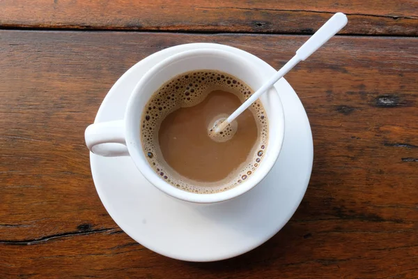 Witte koffie beker bovenaanzicht — Stockfoto