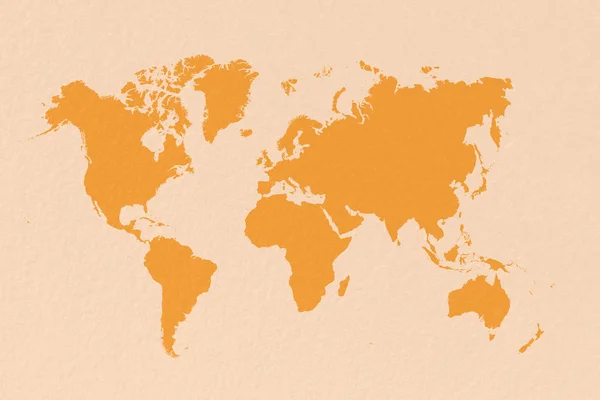 Карта мира на пастельно-желтом фоне — стоковое фото