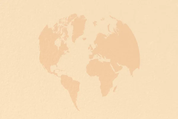 Mapovat svět na pastelově hnědé pozadí — Stock fotografie