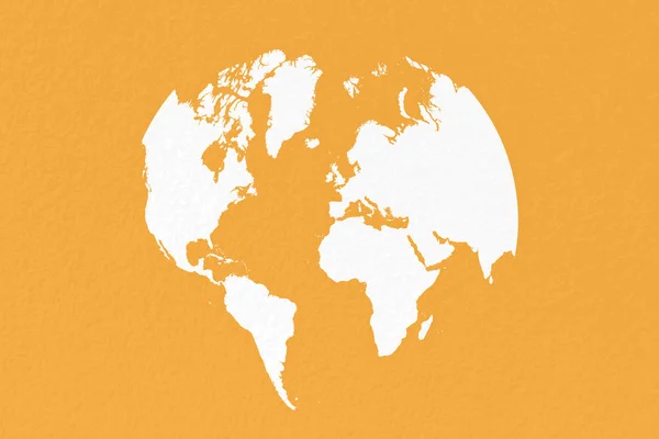Map world on pastel white paper background — Stock Photo, Image