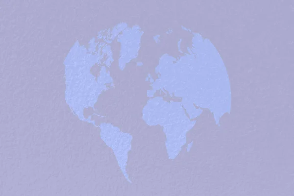 在柔和的蓝纸背景上映射世界 — 图库照片