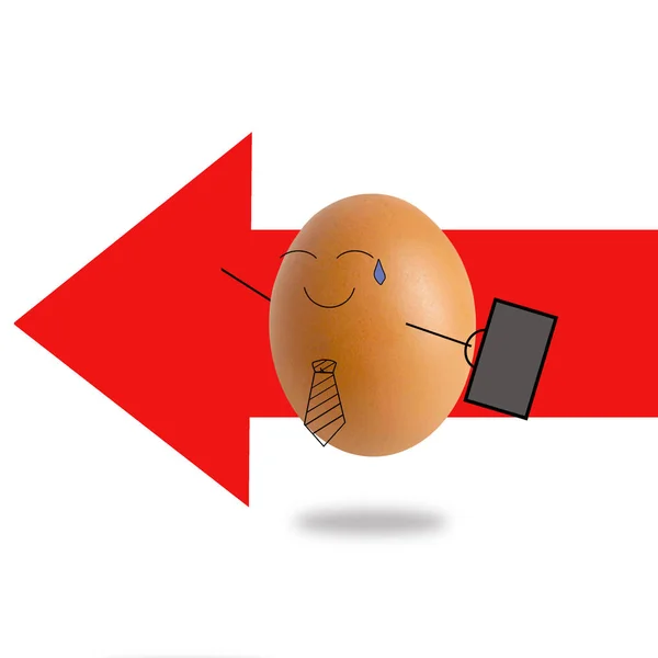 Geschäftsmann-Ei weiter auf weißem Hintergrund — Stockfoto