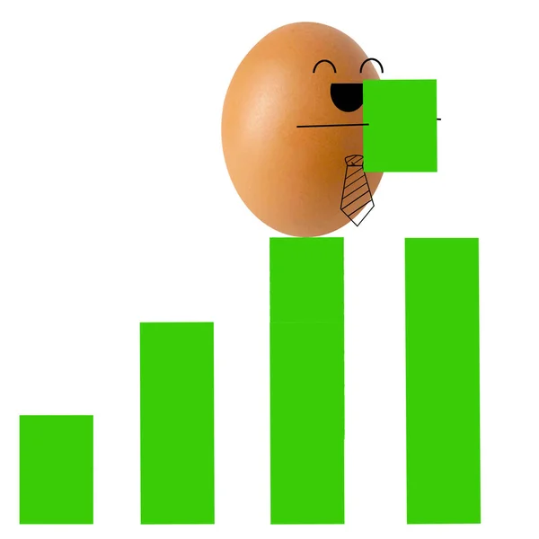 Geschäftsmann Eierklettern Graph, Erfolgskonzept — Stockfoto